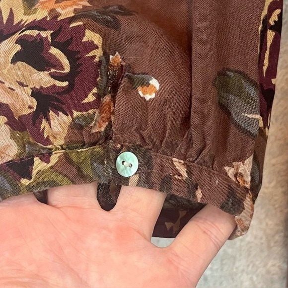 World Market Autumn Muted Colors Floral Blouse Sz M - Picture 7 of 15